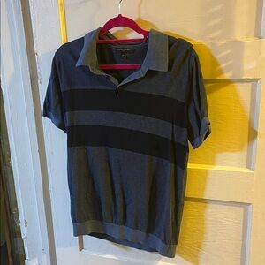 Banana Republic Men's Sweater Polo Shirt - Navy and Black